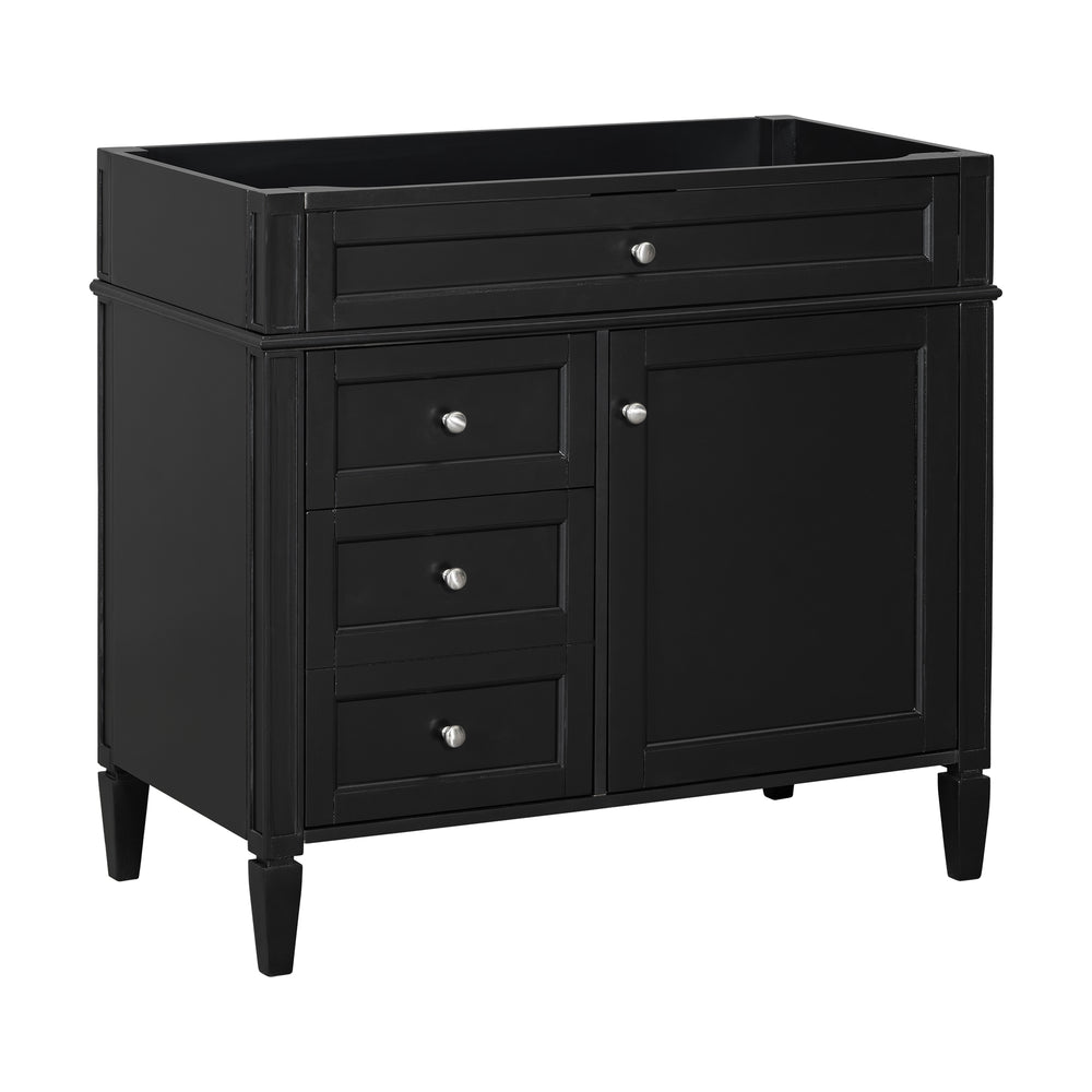 English Elm 36'' Modern Bathroom Vanity Cabinet With 2 Drawers, Tip-Out Storage & Solid Wood Frame Design N710P256582B