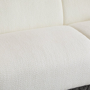 English Elm Tonson Wave Silhouette Boucle Three Seater Sofa Sculptural Modern Living Room Seating White N773IS00030CC