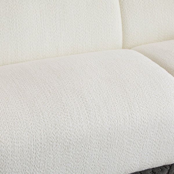 English Elm Tonson Wave Silhouette Boucle Three Seater Sofa Sculptural Modern Living Room Seating White N773IS00030CC