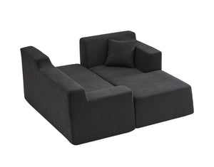English Elm Modern Corduroy L Shaped Sectional Sofa High Back Seating for Minimalist Living Rooms W3396P414719