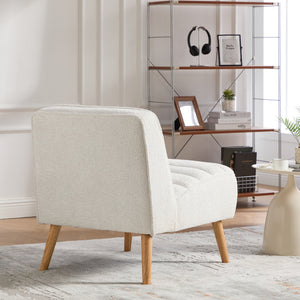 English Elm 24.4" Wide Modern Armless Chenille Accent Chair With Rubber Wood Legs - Stylish Comfort For Any Space W3098P308775