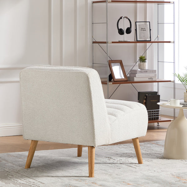 English Elm 24.4" Wide Modern Armless Chenille Accent Chair With Rubber Wood Legs - Stylish Comfort For Any Space W3098P308775