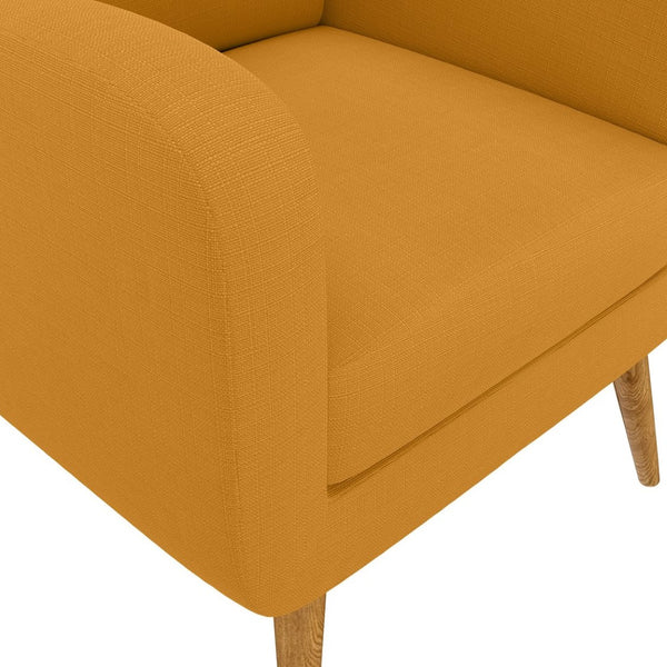 English Elm Ashby Compact Linen Accent Chair with Solid Wood Legs for Bedroom Reading Nooks B127P409839
