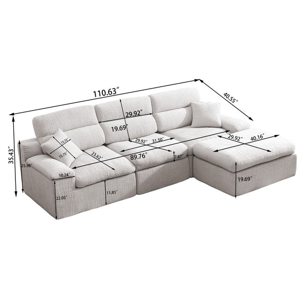 English Elm Corner Chenille Sectional Sleeper Sofa with High Back Support for Apartment Living Green,Light Sage Green W5532S00034