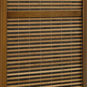 English Elm Kenabi Four Panel Bamboo Folding Screen with Fsc Pine Frame in Walnut Finish B062P440510