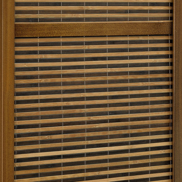 English Elm Kenabi Four Panel Bamboo Folding Screen with Fsc Pine Frame in Walnut Finish B062P440510