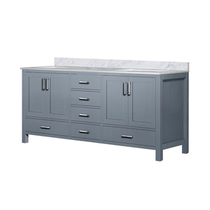 English Elm Dark Grey Double Bath Vanity With Carrara Marble Top – Elegant Storage, Soft-Close Design, 72" W B2731P258909