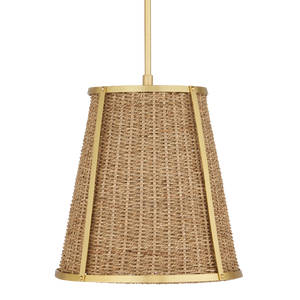 Deauville Pendant Light - Exquisite Handmade Seagrass & Brass Fixture for Elegant Home Décor