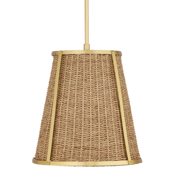 Deauville Pendant Light - Exquisite Handmade Seagrass & Brass Fixture for Elegant Home Décor