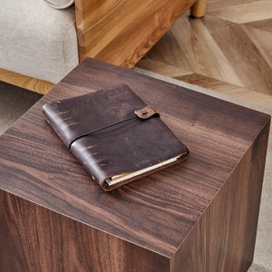 English Elm 16*16*16 Inch Walnut Grain Mdf Cube Side Table Ready to Use Living Room Accent W1151P231617