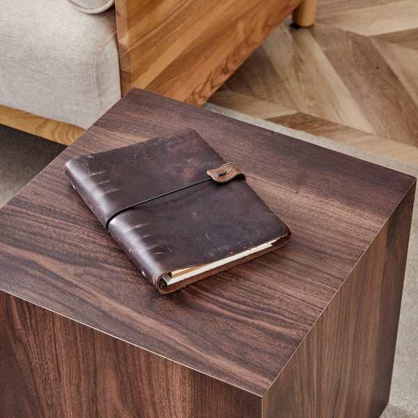 English Elm 16*16*16 Inch Walnut Grain Mdf Cube Side Table Ready to Use Living Room Accent W1151P231617