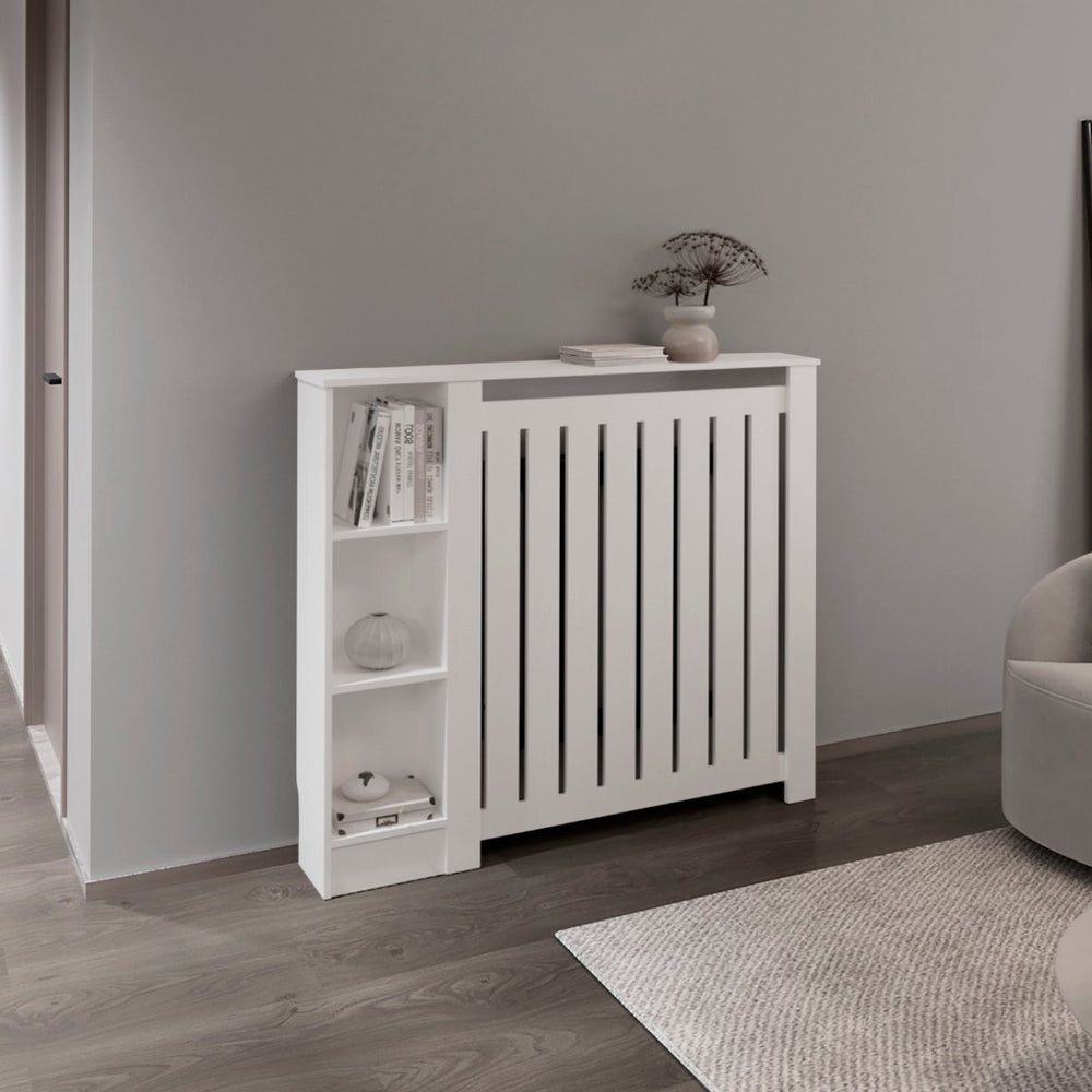 English Elm Radiator Cover Cabinet Slatted Ventilated Enclosure Matte Black Modern Minimalist Decor B070P337155