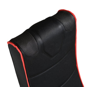 English Elm FOLDABLE Gaming Chair with Bluetooth Speakers, Black/Red Polyester, Foldable, 3.5mm Input, Battery Powered Comfort W311P256529