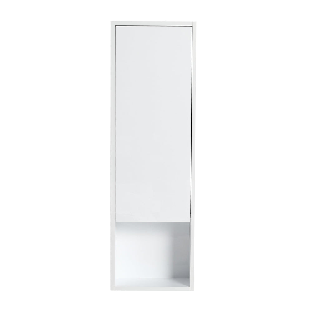 English Elm 12" Modern Bathroom Wall Cabinet With Soft-Close Doors, Space-Saving Float Mount, Glossy White Finish W999P312077
