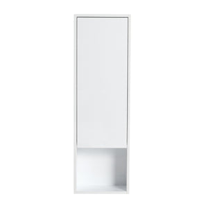 English Elm 12" Modern Bathroom Wall Cabinet With Soft-Close Doors, Space-Saving Float Mount, Glossy White Finish W999P312077