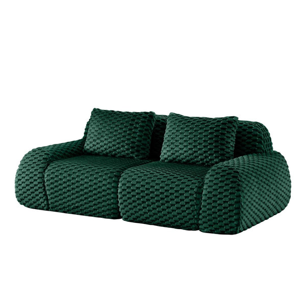 English Elm 82" Modular Sectional Sofa Flannelette Upholstery Deep Seat No Assembly Living Room Green W714P377092