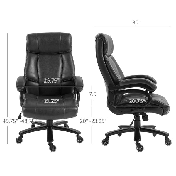 English Elm Vinsetto Big And Tall Office Chair - Ergonomic Pu Leather, 400Lb Capacity, Adjustable Comfort Seat W2225P173835-GIGA