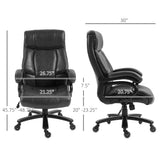 English Elm Vinsetto Big and Tall Office Chair, Pu Leather Desk Chair 400Lb, Black