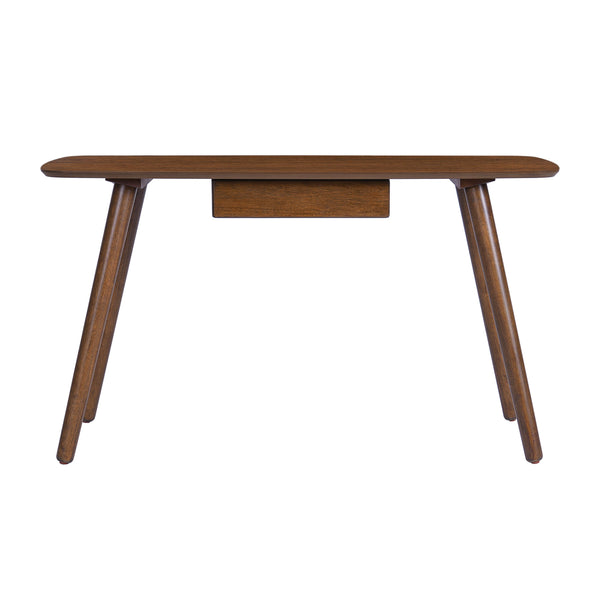 English Elm Christopher Knight Home® - Study Computer Desk 53" Walnut MDF Writing Table with Drawer, Figure-Eight Legs, Spacious Work Surface N770P323356D