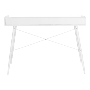 English Elm Computer Desk For Home Office – Contemporary White Laminate With Hutch, Compact & Stylish Work Area B2710P219821