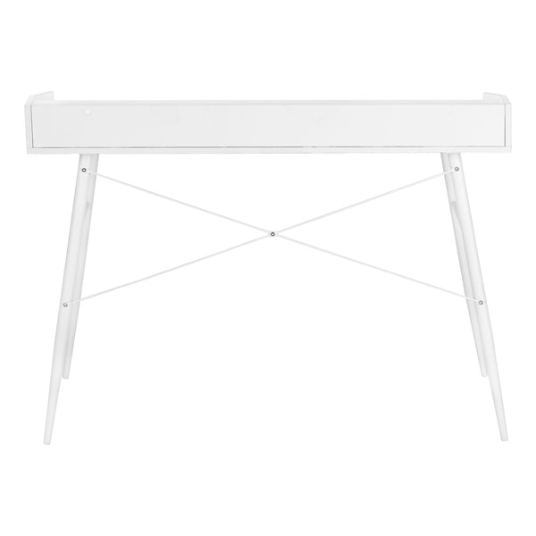 English Elm Computer Desk For Home Office – Contemporary White Laminate With Hutch, Compact & Stylish Work Area B2710P219821
