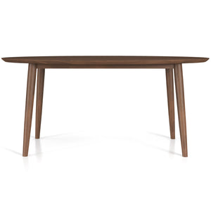 English Elm Ashcroft Furniture - Ada Mid Century Modern Solid Walnut Oval Dining Table, Space-Saving Pedestal Design for Small Homes Brown,Wood B183P231921