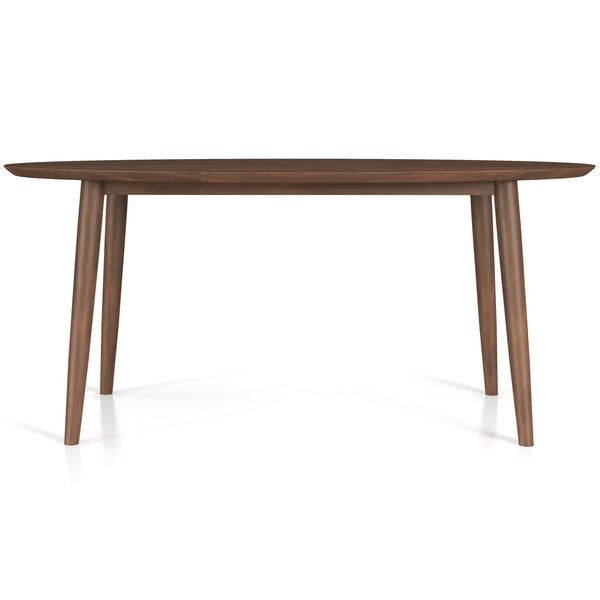 English Elm Ashcroft Furniture - Ada Mid Century Modern Solid Walnut Oval Dining Table, Space-Saving Pedestal Design for Small Homes Brown,Wood B183P231921