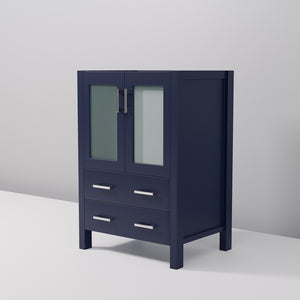 English Elm Navy Solid Wood Bath Vanity 24" W x 18.25" D with Soft-Close Drawers, Fully Assembled Storage Cabinet B2731P260414