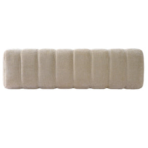 English Elm Indoor Channel Tufted Chenille Upholstered Bench Rubberwood Legs Entryway Dining N779P367309O