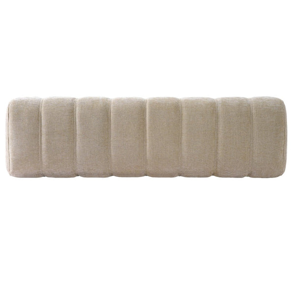 English Elm Indoor Channel Tufted Chenille Upholstered Bench Rubberwood Legs Entryway Dining N779P367309O