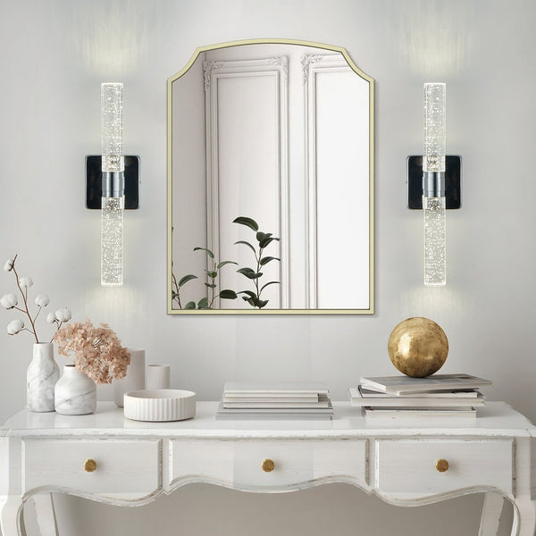 English Elm 17"(H) Contemporary Bubble Crystal Wall Light 2-Light Sconce with LED 4000K 1000lm Iron Fixture Chrome W2312P374975
