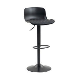 English Elm Bar Stools Set of 2 Adjustable Swivel Pu Leather Kitchen Island Seating with Back Black W676P358682