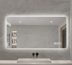 English Elm Wall LED lighting mirror 24x48in Silver – anti-fog IP44, 3-color dimmable touch switch, 5mm glass precision W2709P305307