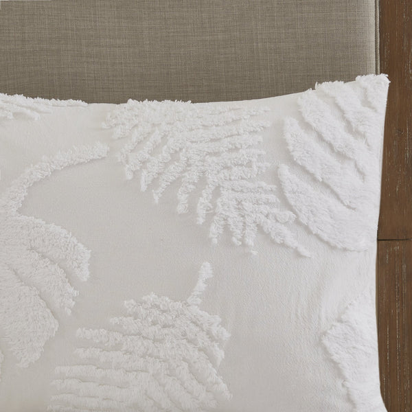 English Elm 3 Tufted Cotton Chenille Palm Comforter Set Full/Queen - Coastal OEKO-TEX Beachy Texture, Machine Washable Off White 23.62 L x 19.29 W x 11.81 H B03597113