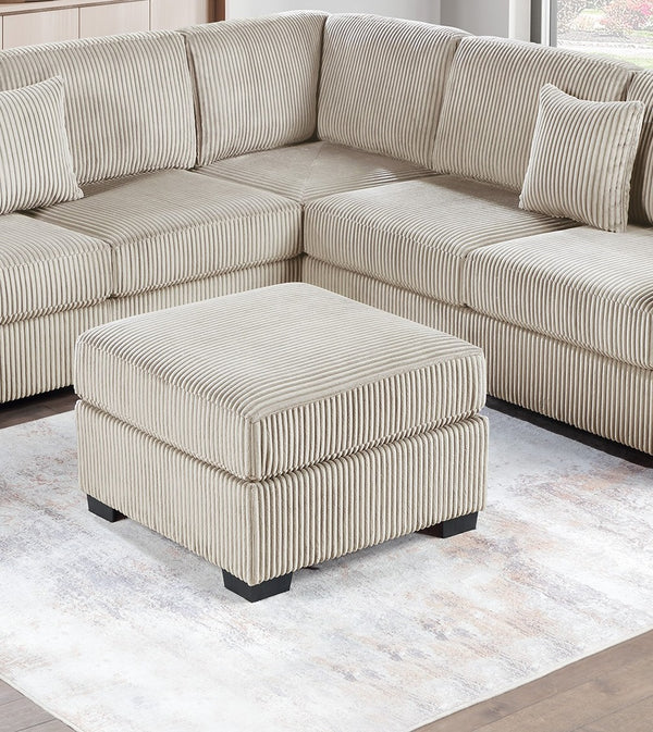 English Elm Living L-Shaped Sectional Sofa Set with Reversible Chaise, Tufted Burlap Fabric, Storage Ottoman, USB Port Camel 34 L x 26 W x 46 H B011S01780