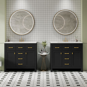 English Elm 72'' Modern Bathroom Vanity Set With Durable Ceramic Sink, Solid Wood Frame, Ample Storage & Style N710SS00011B