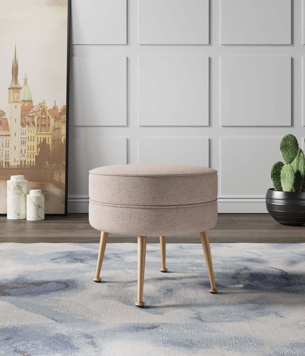 English Elm Bailey Upholstered Accent Ottoman In Wheat - Modern Elegance, Plush Comfort, And Stylish Design! B365P397871