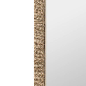 English Elm Round Braided Jute Rope Wall Mirror Natural Fiber Boho Coastal Accent Decor B2750P467771