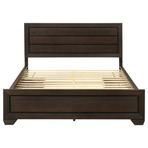 English Elm Holmgren Eastern King Storage Bed with Recessed Panel Headboard in Dark Cocoa Wood B062S01850