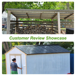 English Elm 25 Pcs Metal Roofing Panels - Durable Galvanized Steel Set For Sheds, Gazebos, Patios & More! W1859P387326