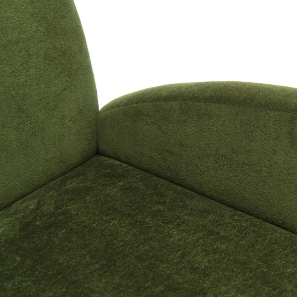 English Elm Lounge Accent Chair Velvet Upholstered Seat with Birch Legs for Compact Living Spaces Dark Green W2901P463303