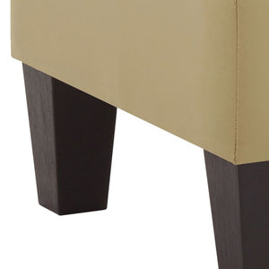 English Elm Charming Beige Ottoman PU Footrest & Extra Seat, 19"H x 23"W x 23"D, Neutral Compact Accent for Any Room B078108265