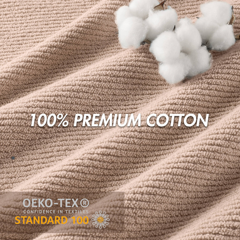 JLA Home Madison Park - 100% Cotton Diagonal Ribbed 6-Piece Towel Set - 500GSM Quick-Dry, Zero-Twist Plush, Durable Everyday Comfort MP73-8853