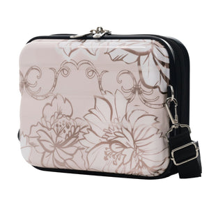 English Elm 6 Piece Hardshell Abs Travel Set with Spinner Wheels Combination Lock and Toiletry Bag Pink Flower N732P391160U