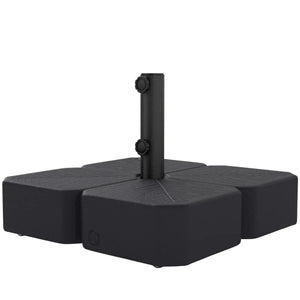 English Elm Outdoor Rolling Umbrella Base with Wood Grain Hdpe and Locking Wheels for Patio Decks T3971P476501