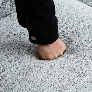 English Elm Convertible Convertible sofa with storage footstools, compact U-shaped 2-seater for small spaces, durable fabric comfort White+Black W2012P253014