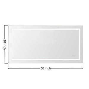 English Elm 60x30inch LED Bathroom Mirror with RGB Gradient, 3000-6000K Dimmable, Anti-Fog IP54, UL-Certified Mountable W2091P338771