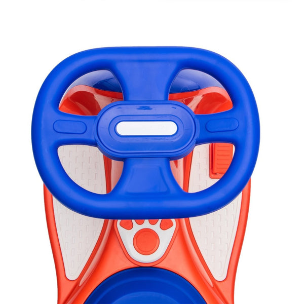 English Elm 12v Kids Ride on Wiggle Car with Dual Motors Led Wheels Bluetooth and Triangular Frame Blue,Red W1578P390176