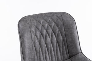 English Elm Mid-Century Modern Swivel Dining Chair Set Of 2 - Elegant Tufted Accents, Metal Legs, Dark Gray T3903P405989