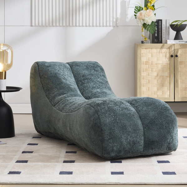 English Elm Creative Bean Bag Sofa Chair with Plush Superfiber Cover and Soft Foam Filling for Luxe Comfort Light Blue W1996P266411